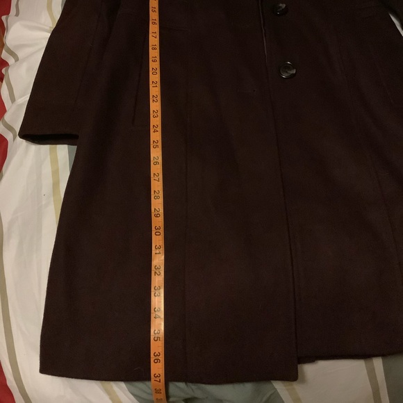 Anne Klein maroon single-breasted wool coat - Picture 14 of 14